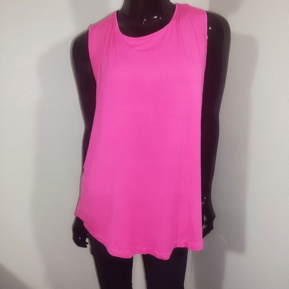 JM Collection Pink Sleeveless Relaxed Tank Top #F
